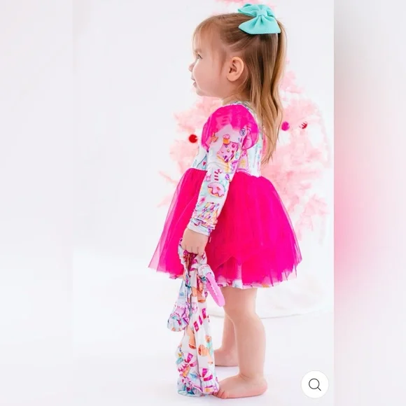 Birdie Bean Jovie Gingerbread Twirl Bodysuit Dress